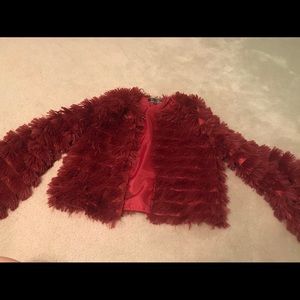 Faux Fur Red Shag Jacket